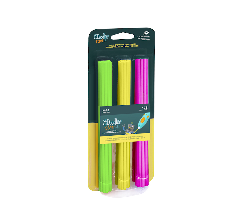3Doodler 3DS-ECO-MIX4-75 Filamento  / Start+ / 75 / rosa neon, giallo neon, verde neon / "Neon Glow"